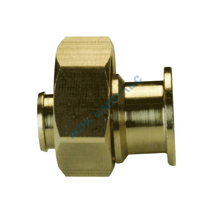 Соединитель для PE-X труб радиальный латунь Дн 20х1" под плоское уплотнение с накидной гайкой без прокладки РОС — изображение 6