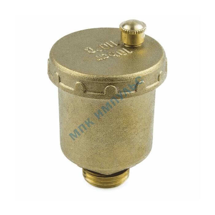 Воздухоотводчик автоматический латунь 5003 Ду 15 Ру10 G1/2" НР прямой Aquasfera 5003-01 — изображение 3