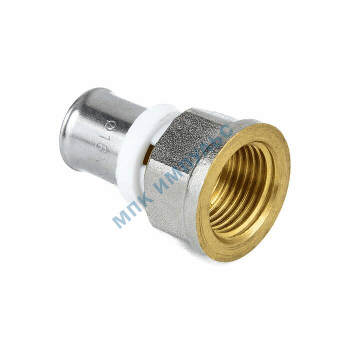 Муфта МП латунь никель пресс Дн 16х3/4" ВР ГОСТ 32415-2013 8002 Aquasfera 8002-02 . — изображение 3