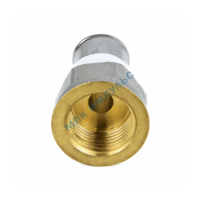 Муфта МП латунь никель пресс Дн 20х3/4" ВР ГОСТ 32415-2013 8002 Aquasfera 8002-04 — изображение 4