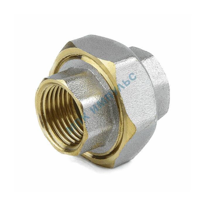 Соединитель латунь никель американка Ду 15 (1/2") прямой ВР/ВР 9012 ГОСТ 32585-2013 Aquasfera 9012-01 — изображение 5