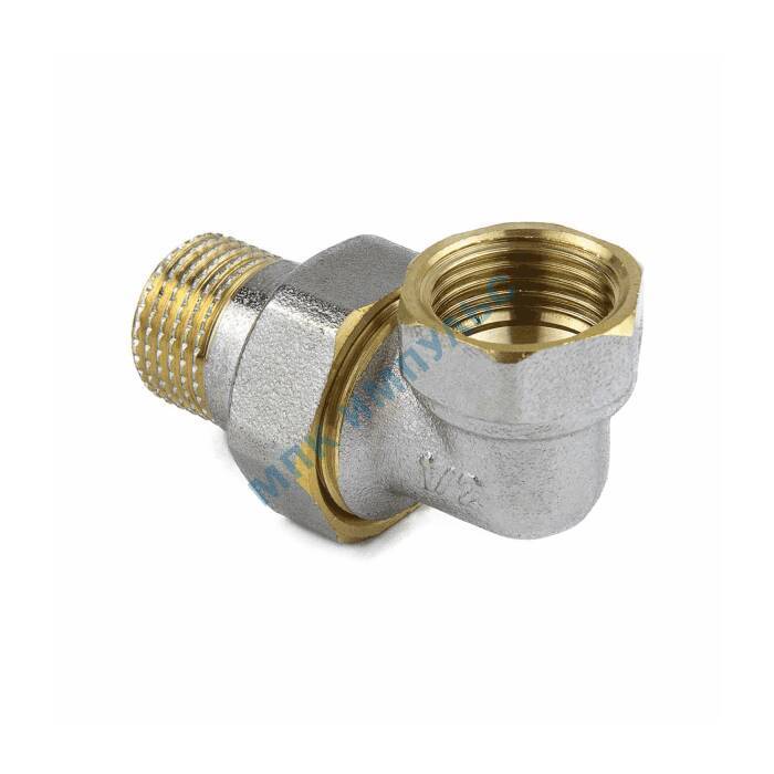 Соединитель латунь никель американка Ду 15 (1/2") угловой ВР/НР 9015 ГОСТ 32585-2013 Aquasfera 9015-01 — изображение 3