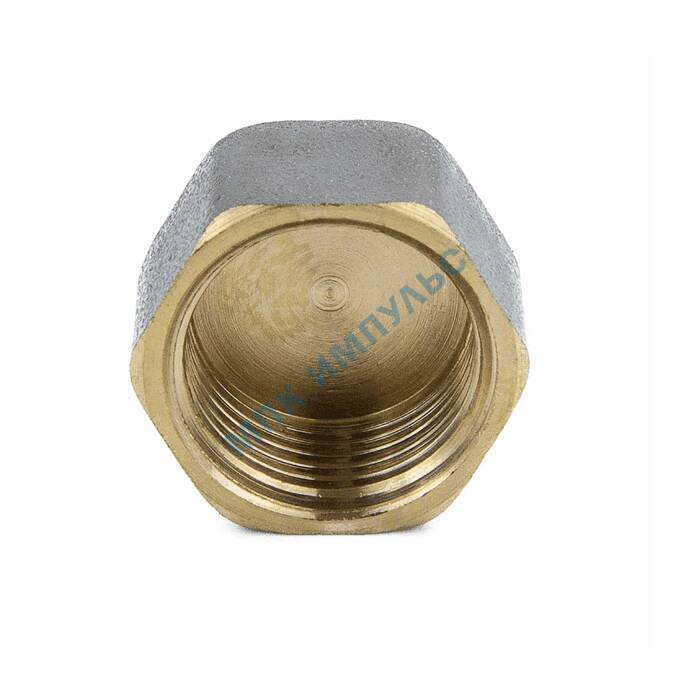 Заглушка латунь никель Ду 20 (3/4") ВР 9016 ГОСТ 32585-2013 Aquasfera 9016-02 — изображение 3