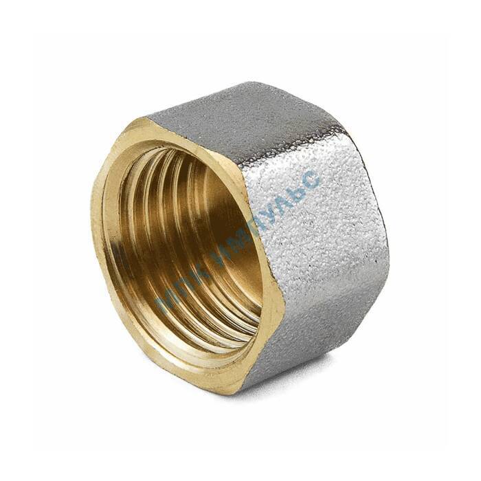 Заглушка латунь никель Ду 32 (1 1/4") ВР 9016 ГОСТ 32585-2013 Aquasfera 9016-04 — изображение 2