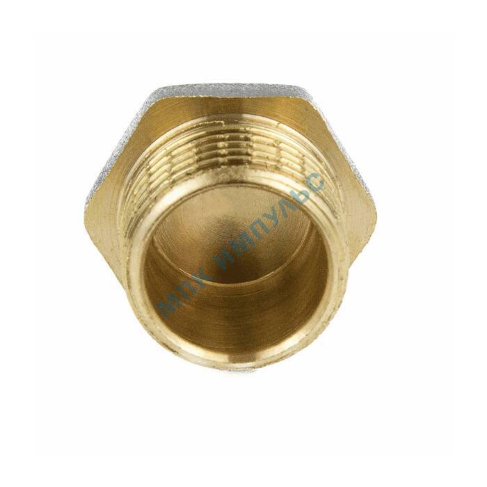 Заглушка латунь никель Ду 15 (1/2") НР 9017 ГОСТ 32585-2013 Aquasfera 9017-01 — изображение 3