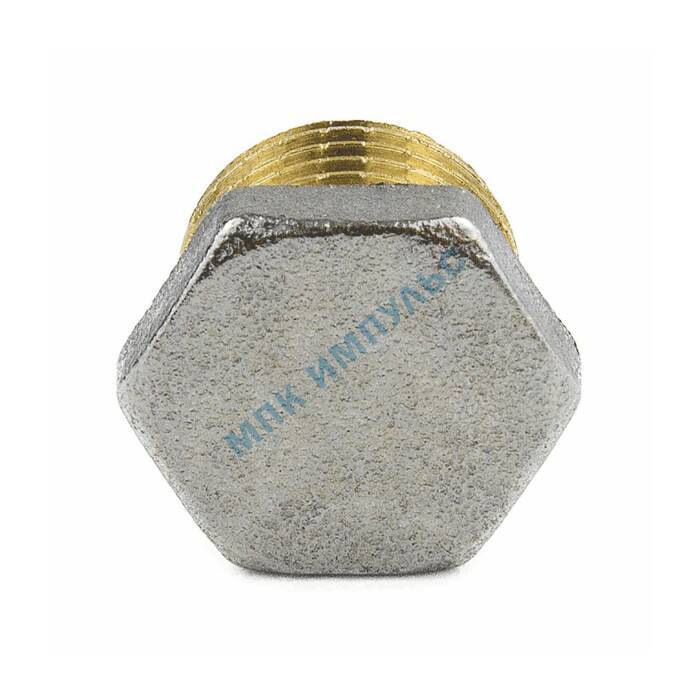 Заглушка латунь никель Ду 20 (3/4") НР 9017 ГОСТ 32585-2013 Aquasfera 9017-02 — изображение 6