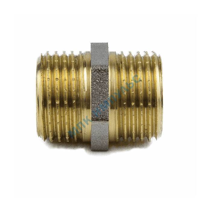 Ниппель латунь никель Ду 40 (1 1/2") НР 9022 ГОСТ 32585-2013 Aquasfera 9022-05 — изображение 9