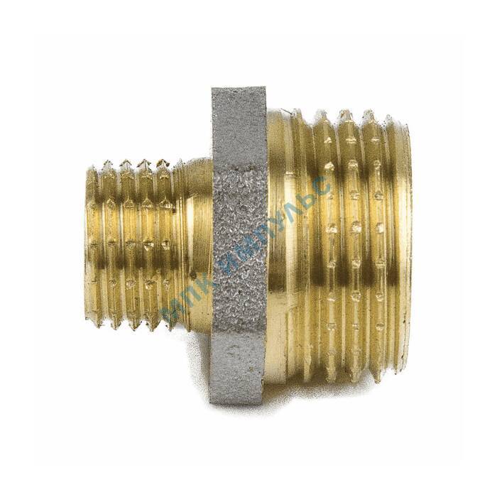 Ниппель латунь никель переходной Ду 40х25 (1 1/2"х1") НР 9023 ГОСТ 32585-2013 Aquasfera 9023-10 — изображение 9