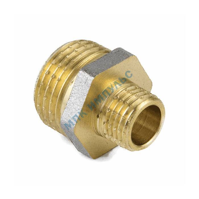 Ниппель латунь никель переходной Ду 32х15 (1 1/4"х1/2") НР 9023 ГОСТ 32585-2013 Aquasfera 9023-06 — изображение 7