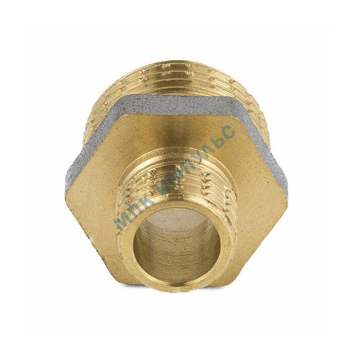 Ниппель латунь никель переходной Ду 40х25 (1 1/2"х1") НР 9023 ГОСТ 32585-2013 Aquasfera 9023-10 — изображение 8