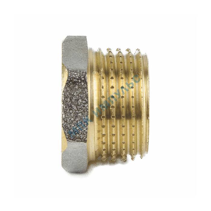 Футорка латунь никель Ду 40х25 (1 1/2"х1") НР/ВР 9024 ГОСТ 32585-2013 Aquasfera 9024-09 — изображение 9