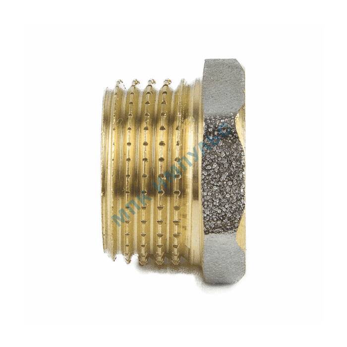 Футорка латунь никель Ду 32х20 (1 1/4"х3/4") НР/ВР 9024 ГОСТ 32585-2013 Aquasfera 9024-06 — изображение 6