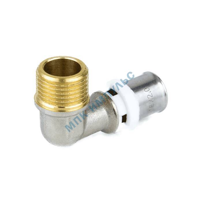 Угольник МП латунь никель пресс Дн 20х3/4"х90гр НР ГОСТ 32415-2013 8006 Aquasfera 8006-04 . — изображение 5