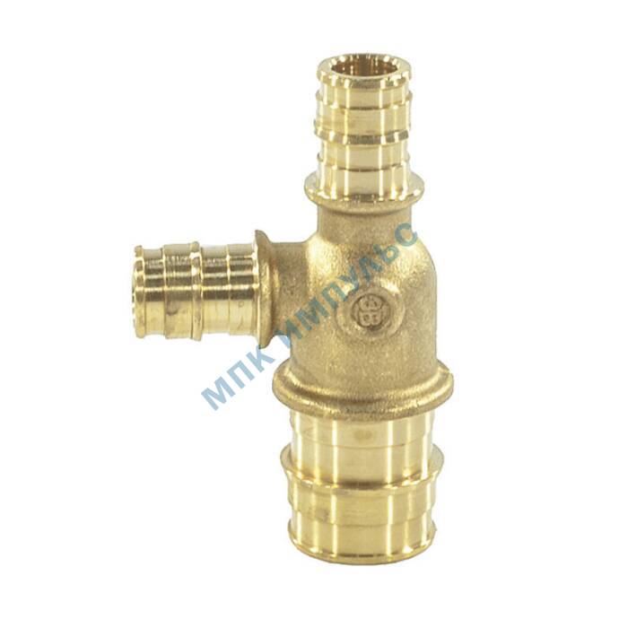 Тройник для PE-X труб радиальный латунь Дн 25х25х20 переходной РОС GX151(AC)Y027 — изображение 3