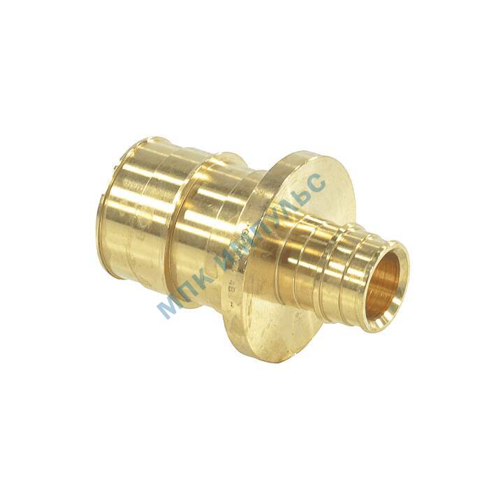 Муфта для PE-X труб радиальная латунь Дн 32х25 переходная РОС — изображение 4