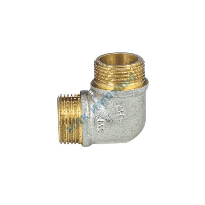 Угольник латунь никель реборда Ду 25 (1") НР/НР 9005 ГОСТ 32585-2013 Aquasfera 9005-03 — изображение 4