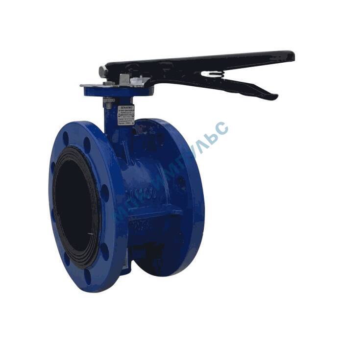 Затвор дисковый поворотный чугун 2110HA Ду 65 Ру16 фл с рукояткой диск чугун манжета EPDM Benarmo — изображение 2