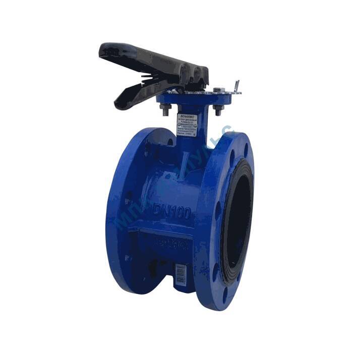 Затвор дисковый поворотный чугун 2110HA Ду 65 Ру16 фл с рукояткой диск чугун манжета EPDM Benarmo — изображение 5