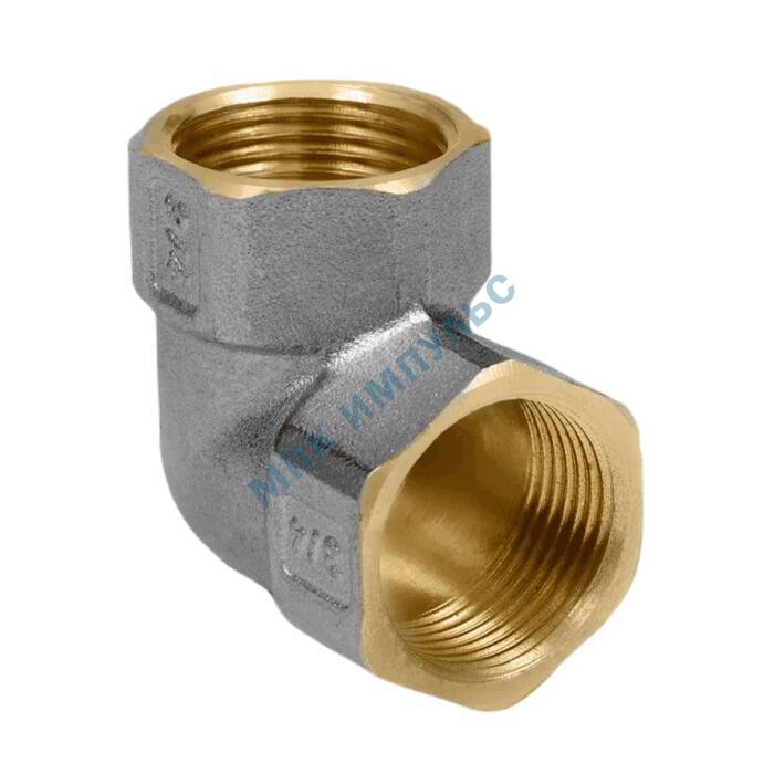 Угольник латунь никель Ду 15 (1/2") ВР/ВР 9001 ГОСТ 32585-2013 Aquasfera 9001-01 — изображение 5