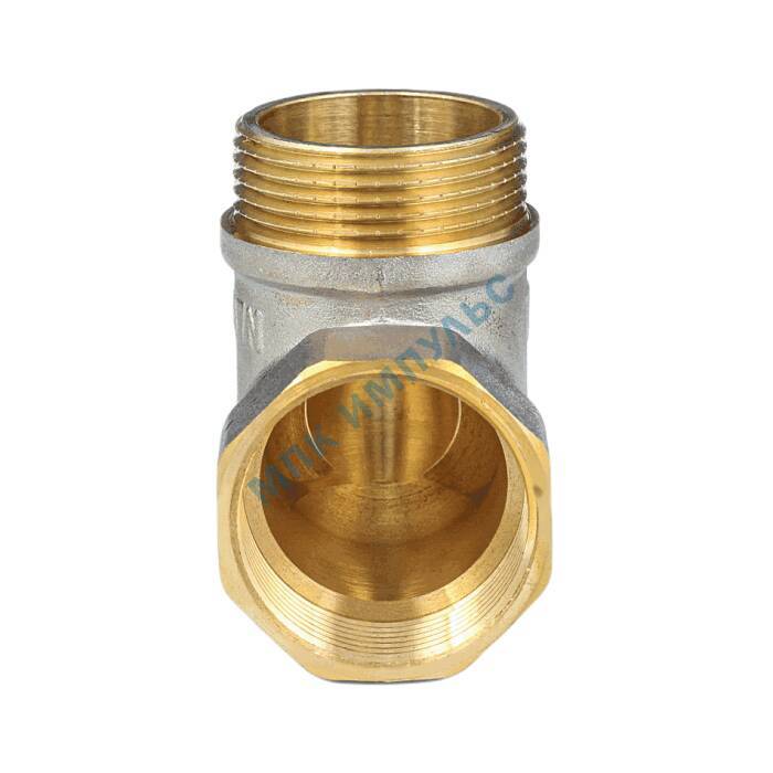 Угольник латунь никель реборда Ду 50 (2") ВР/НР 9006 ГОСТ 32585-2013 Aquasfera 9006-06 — изображение 3
