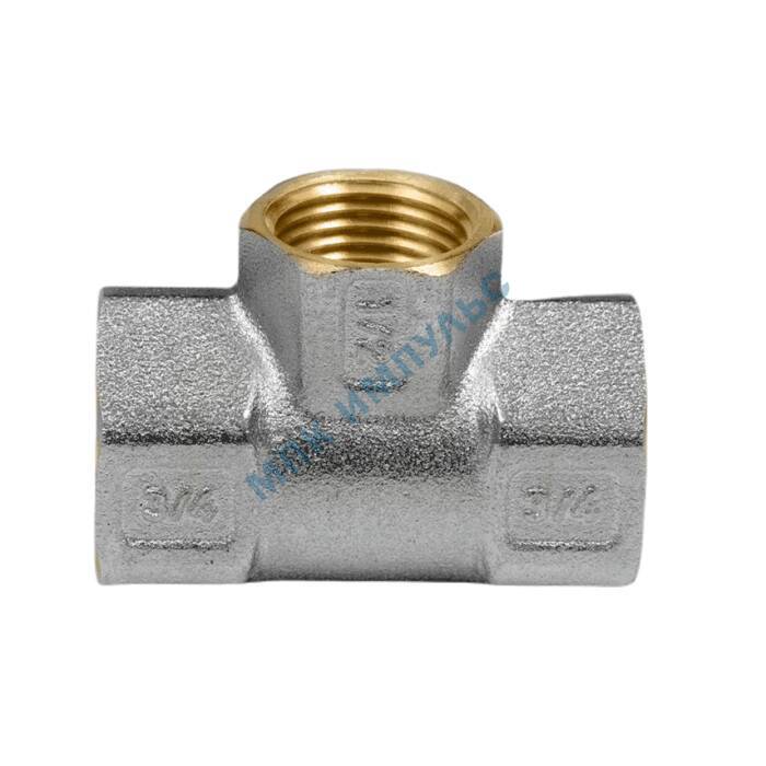 Тройник латунь никель переходной Ду 25х15х25 (1"х1/2"х1") ВР/ВР 9008 ГОСТ 32585-2013 Aquasfera 9008-02 — изображение 8