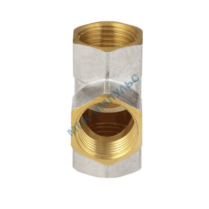 Крест латунь никель Ду 20 (3/4") ВР/ВР 9011 ГОСТ 32585-2013 Aquasfera 9011-02 — изображение 3