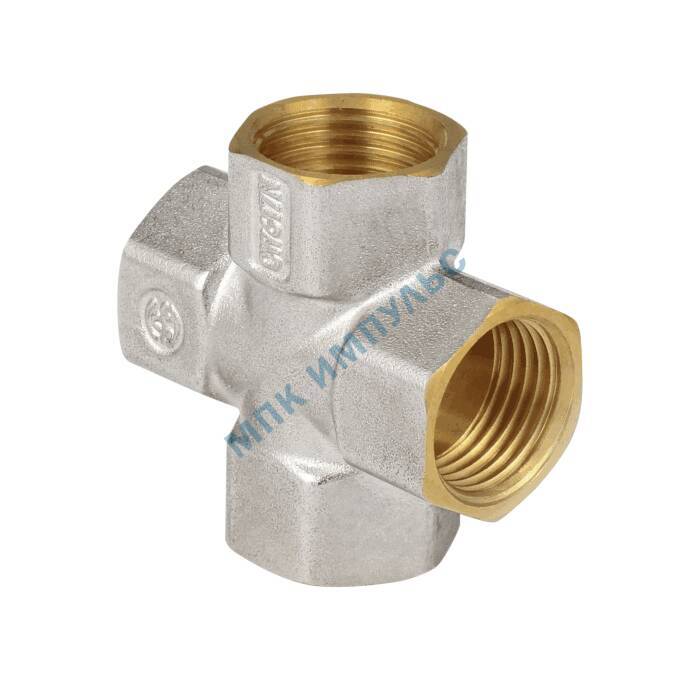 Крест латунь никель Ду 20 (3/4") ВР/ВР 9011 ГОСТ 32585-2013 Aquasfera 9011-02 — изображение 4