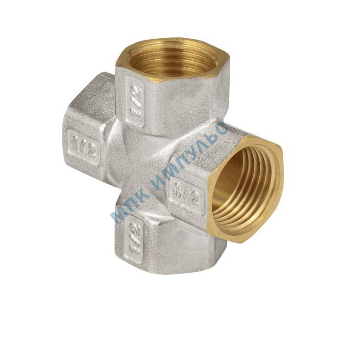 Крест латунь никель Ду 20 (3/4") ВР/ВР 9011 ГОСТ 32585-2013 Aquasfera 9011-02 — изображение 7