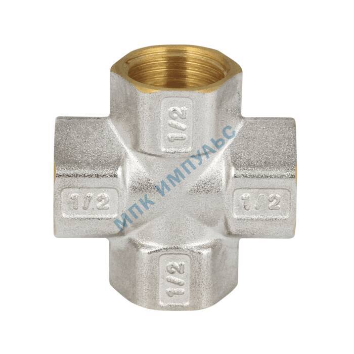 Крест латунь никель Ду 20 (3/4") ВР/ВР 9011 ГОСТ 32585-2013 Aquasfera 9011-02 — изображение 8
