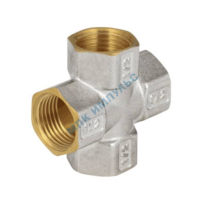 Крест латунь никель Ду 20 (3/4") ВР/ВР 9011 ГОСТ 32585-2013 Aquasfera 9011-02 — изображение 9