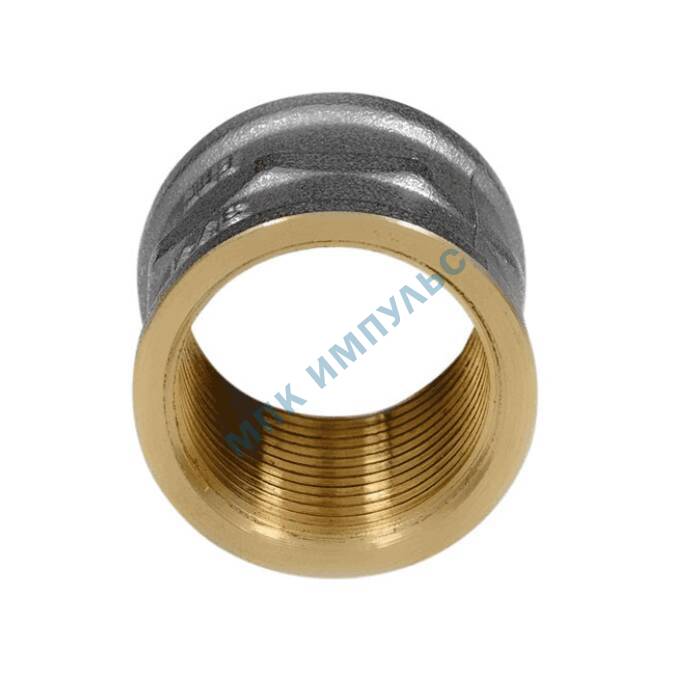 Муфта латунь никель Ду 32 (1 1/4") ВР/ВР 9018 ГОСТ 32585-2013 Aquasfera 9018-04 — изображение 4