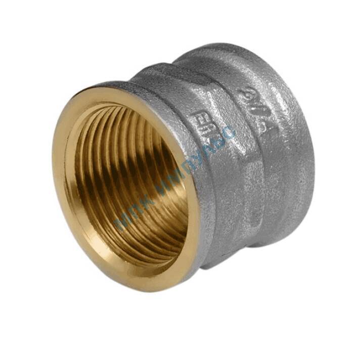 Муфта латунь никель Ду 32 (1 1/4") ВР/ВР 9018 ГОСТ 32585-2013 Aquasfera 9018-04 — изображение 7