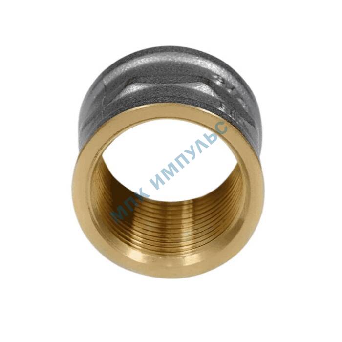 Муфта латунь никель Ду 32 (1 1/4") ВР/ВР 9018 ГОСТ 32585-2013 Aquasfera 9018-04 — изображение 8