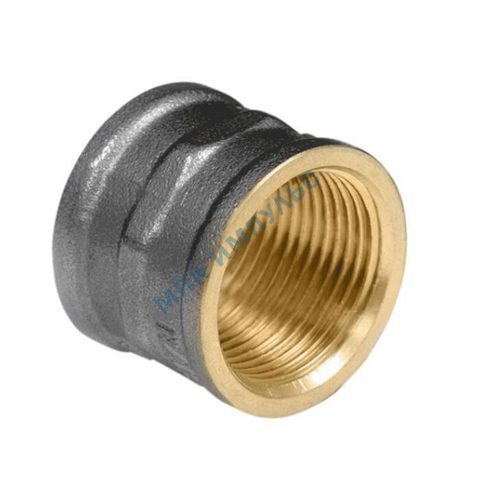 Муфта латунь никель Ду 32 (1 1/4") ВР/ВР 9018 ГОСТ 32585-2013 Aquasfera 9018-04 — изображение 9