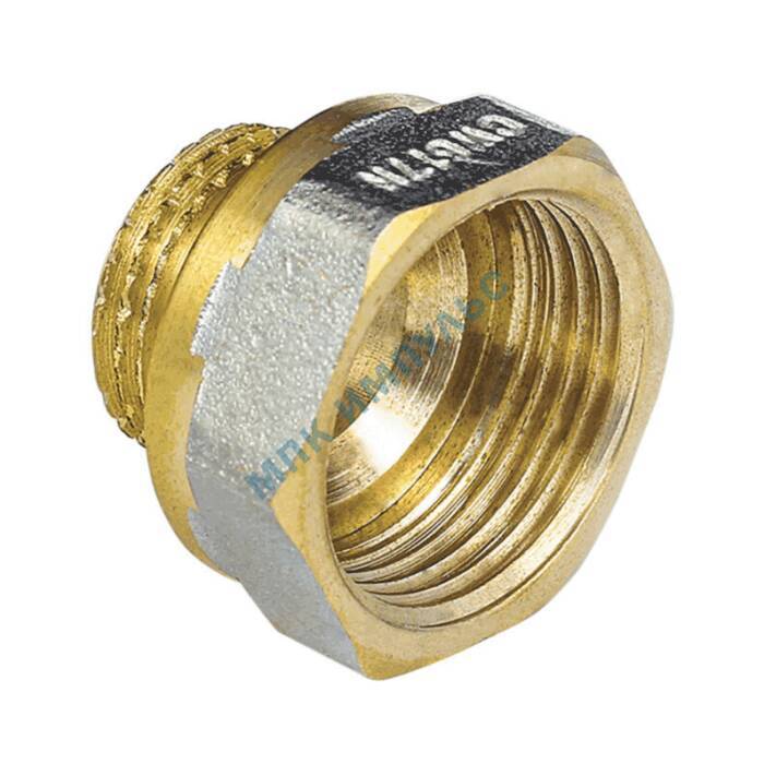 Переход латунь никель реборда Ду 32х15 (1 1/4"х1/2") ВР/НР 9021 ГОСТ 32585-2013 Aquasfera 9021-04 — изображение 4