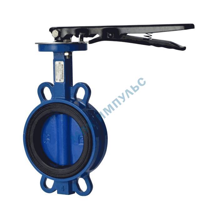 Затвор дисковый поворотный чугун 2010HA Ду 150 Ру16 межфл с рукояткой диск чугун манжета EPDM EURO Benarmo — изображение 2