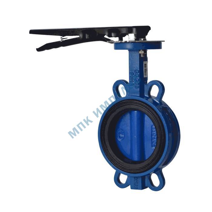 Затвор дисковый поворотный чугун 2010HA Ду 150 Ру16 межфл с рукояткой диск чугун манжета EPDM EURO Benarmo — изображение 3