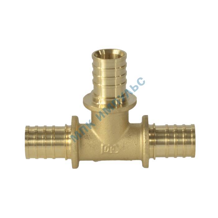 Тройник для PE-X труб аксиальный латунь Дн 16 РОС — изображение 3
