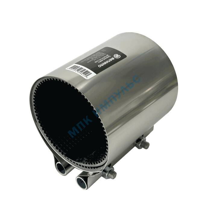 Хомут ремонтный свертный односторонний сталь нерж Ду 50 Дн 55-65 L=200мм Benarmo 7060 — изображение 2