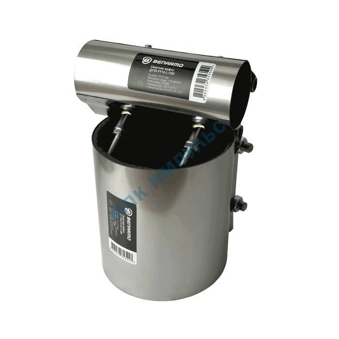 Хомут ремонтный свертный односторонний сталь нерж Ду 65 Дн 72-85 L=200мм Benarmo 7060 — изображение 3