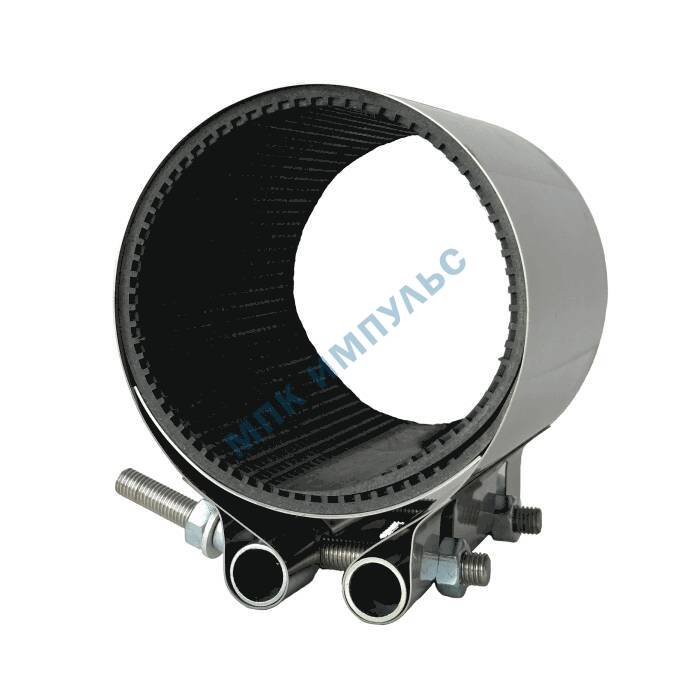 Хомут ремонтный свертный односторонний сталь нерж Ду 65 Дн 72-85 L=200мм Benarmo 7060 — изображение 4