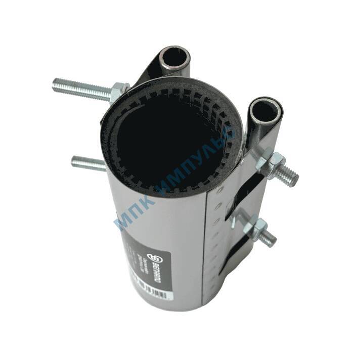 Хомут ремонтный свертный односторонний сталь нерж Ду 50 Дн 55-65 L=200мм Benarmo 7060 — изображение 5