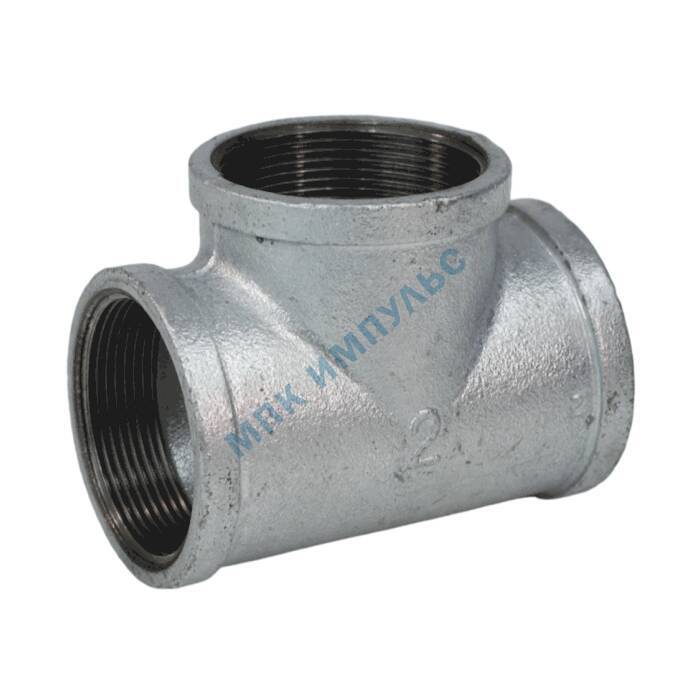 Тройник прямой чугун оц Ду 40 (1 1/2") ВР/ВР Fittex PLUS — изображение 2