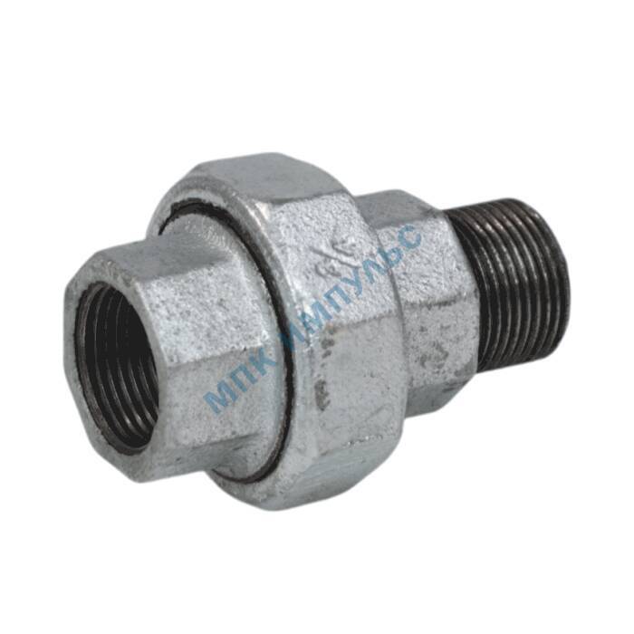 Соединитель прямой американка чугун оц Ду 40 (1 1/2") ВР/НР с прокладкой EPDM Fittex PLUS — изображение 2