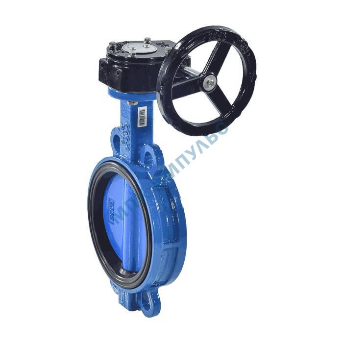 Затвор дисковый поворотный чугун 2010R Ду 350 Ру10/16 межфл с редуктором диск чугун манжета EPDM EURO Benarmo — изображение 2