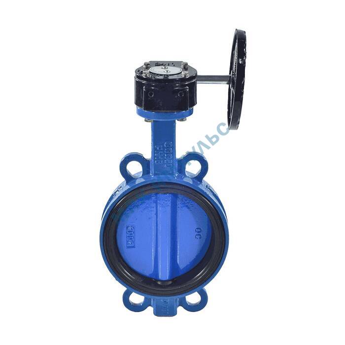 Затвор дисковый поворотный чугун 2010R Ду 350 Ру10/16 межфл с редуктором диск чугун манжета EPDM EURO Benarmo — изображение 3