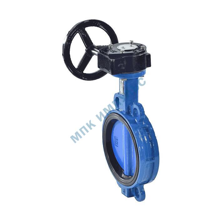 Затвор дисковый поворотный чугун 2010R Ду 350 Ру10/16 межфл с редуктором диск чугун манжета EPDM EURO Benarmo — изображение 5