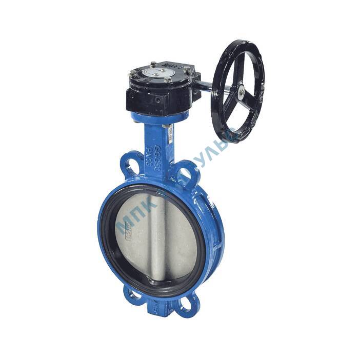 Затвор дисковый поворотный чугун 2011R Ду 350 Ру10/16 межфл с редуктором диск нерж манжета EPDM EURO Benarmo — изображение 2