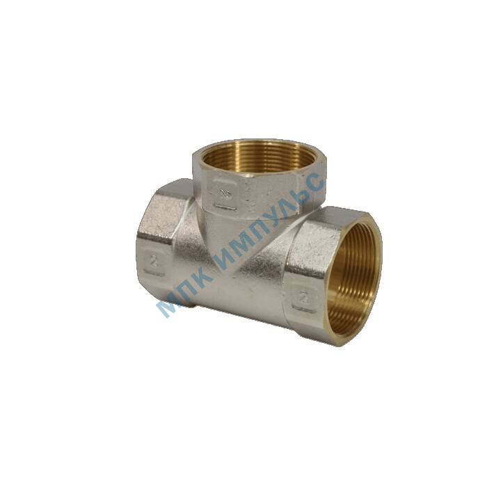 Тройник латунь никель Ду 25 (1") ВР/ВР 9007 ГОСТ 32585-2013 Aquasfera 9007-03 — изображение 3