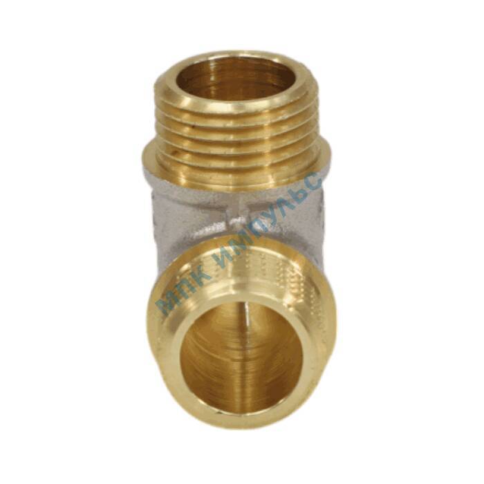 Угольник латунь никель Ду 15 (1/2") НР/НР 9003 ГОСТ 32585-2013 Aquasfera 9003-01 — изображение 3